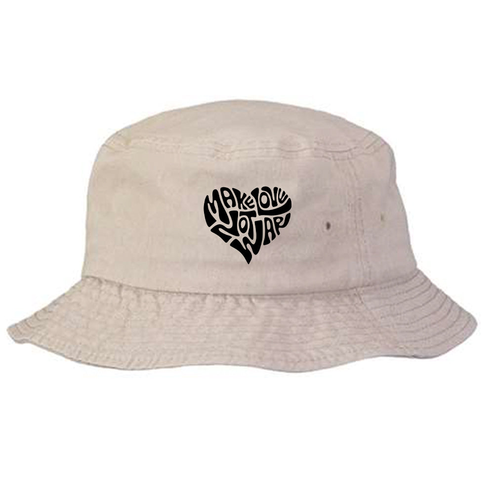 Make Love, Not War Black Bucket Hat