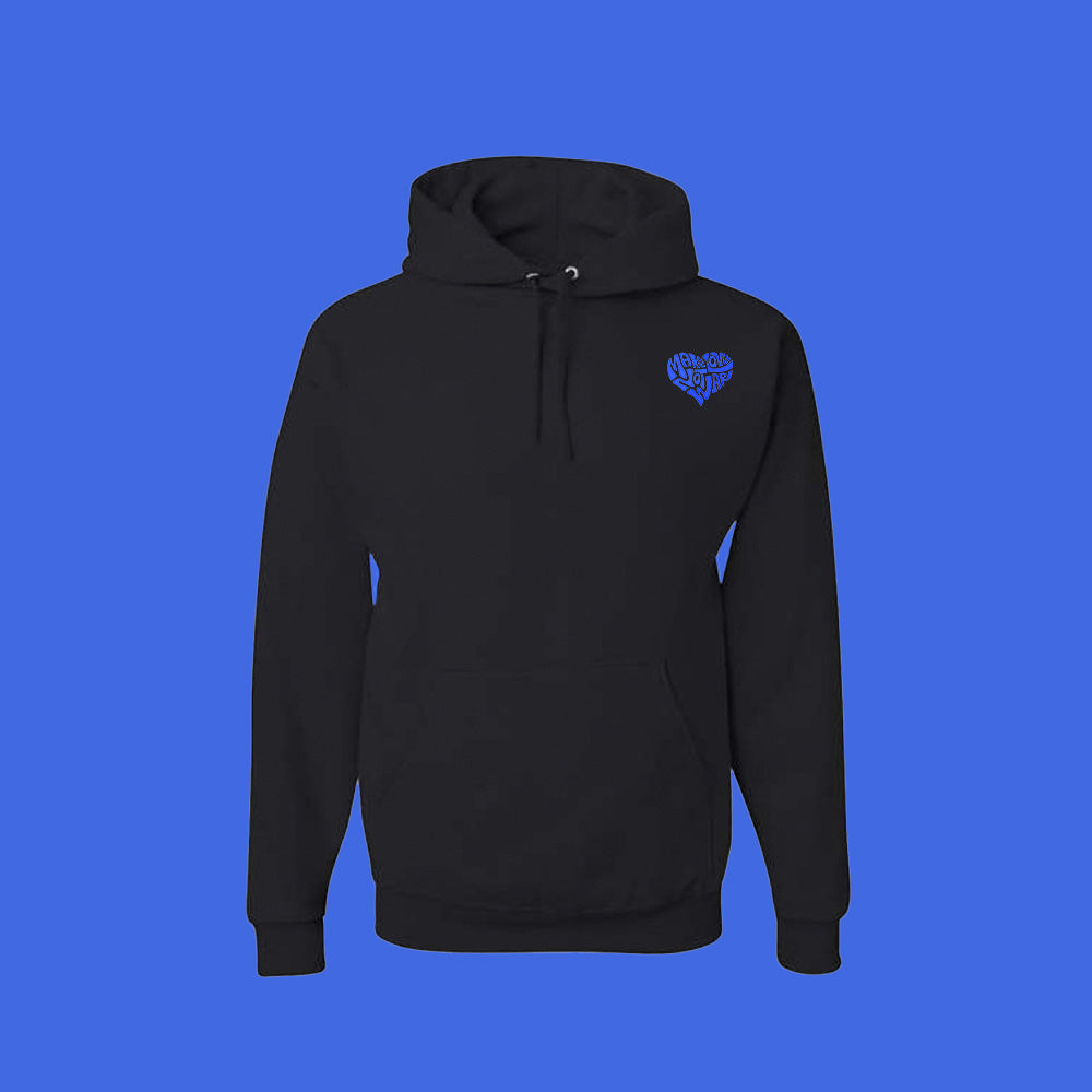 Make Love Not War Blue Hoodie