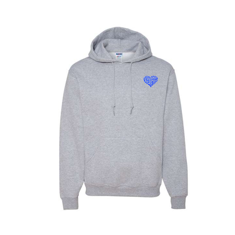 Make Love Not War Blue Hoodie