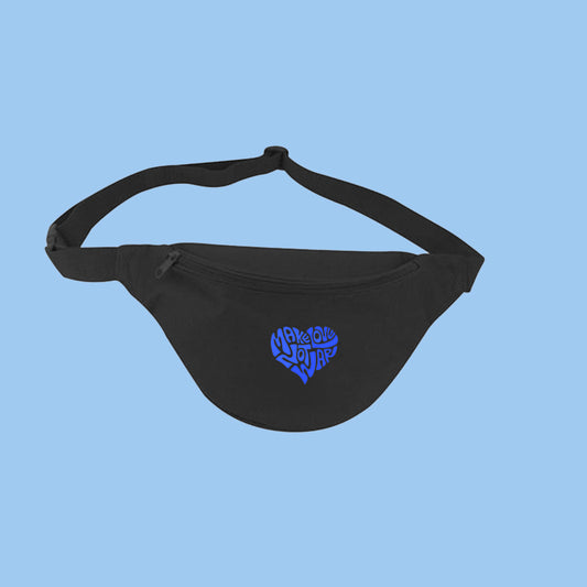 Make Love Not War Blue Fanny Pack