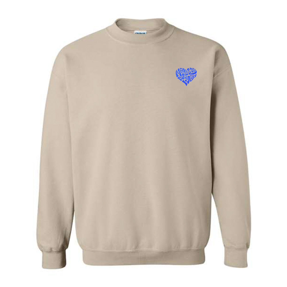 Make Love Not War Blue Sweatshirt