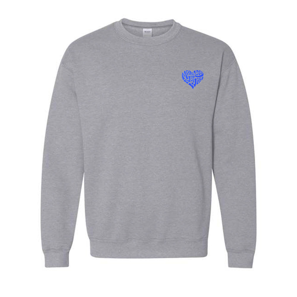 Make Love Not War Blue Sweatshirt