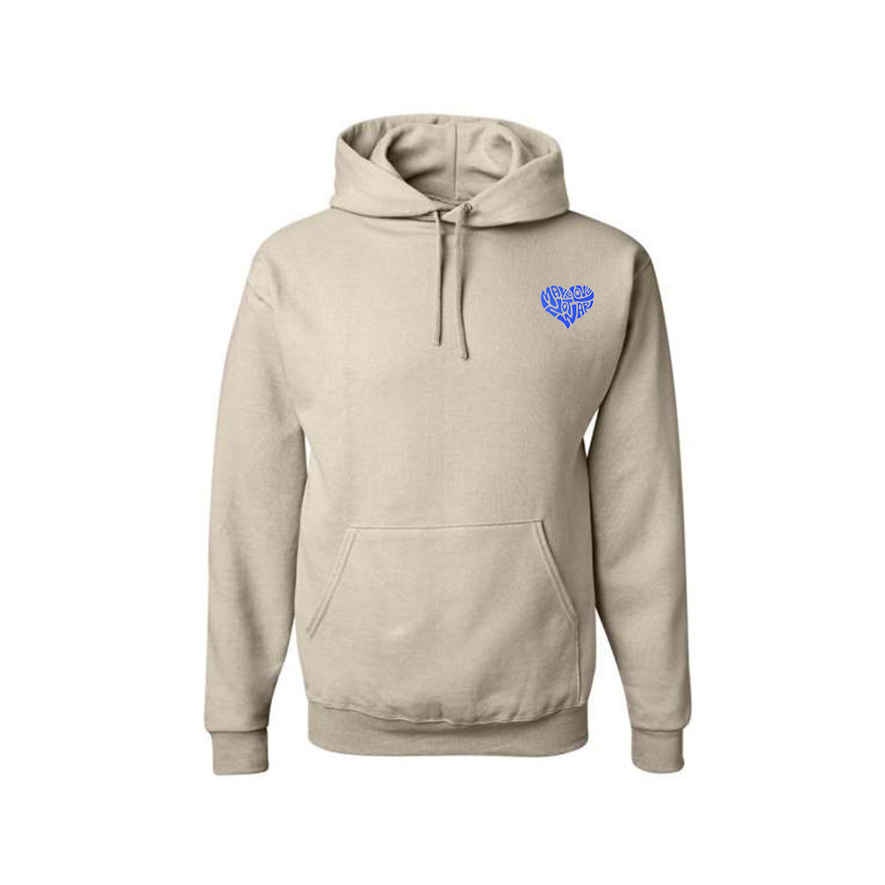 Make Love Not War Blue Hoodie