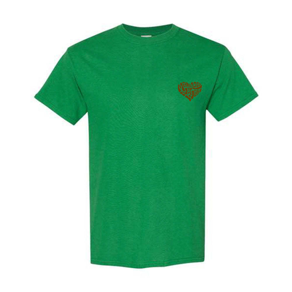 Make Love Not War Brown Tee Shirt