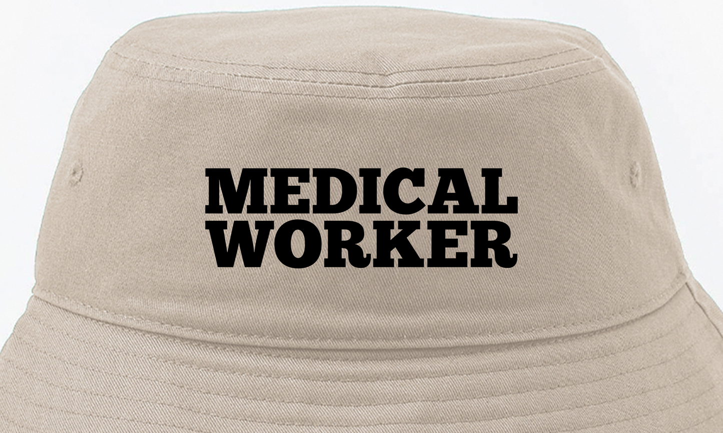 "Medical Worker" Black Bucket Hat