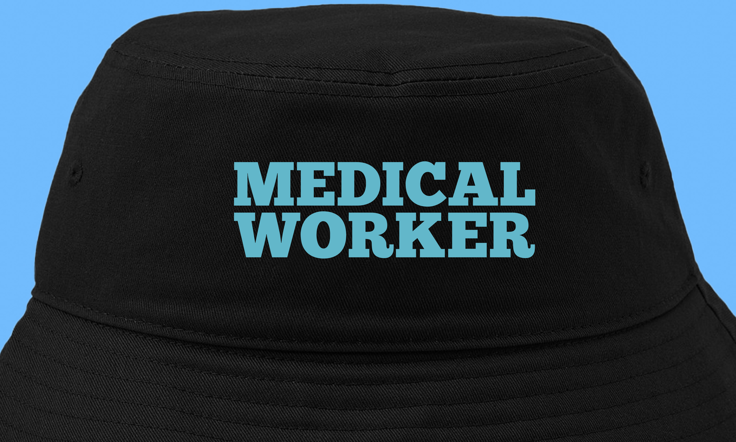 "Medical Worker" Blue Bucket Hat