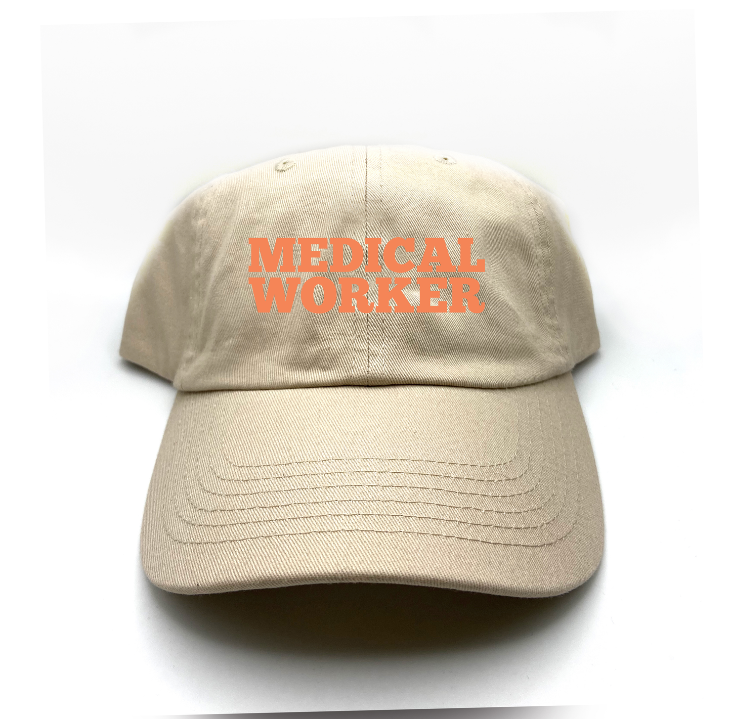 "Medical Worker" Peach Dad Hat