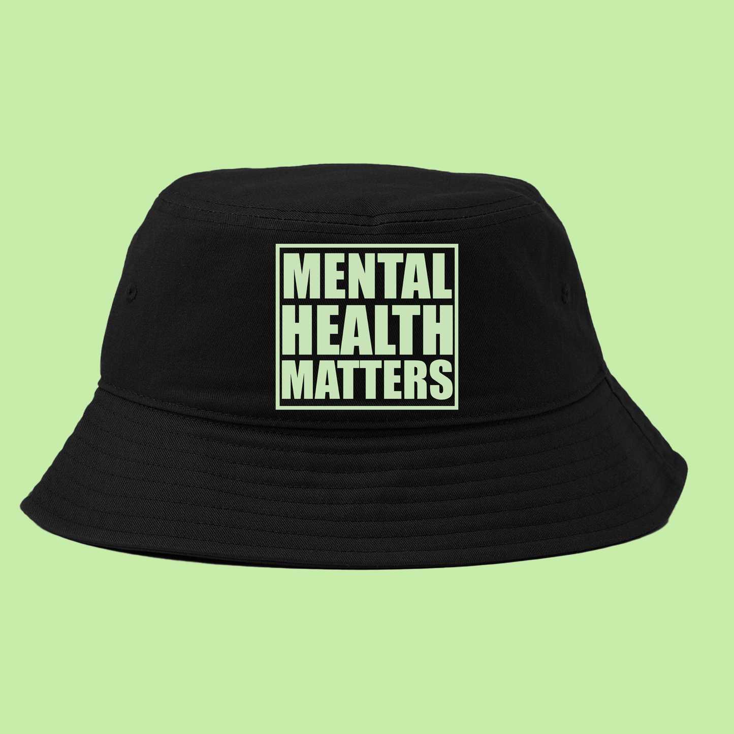 "Mental Health Matters" Light Green Bucket Hat
