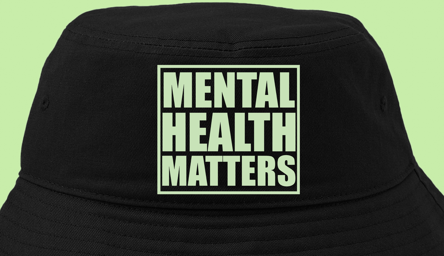 "Mental Health Matters" Light Green Bucket Hat