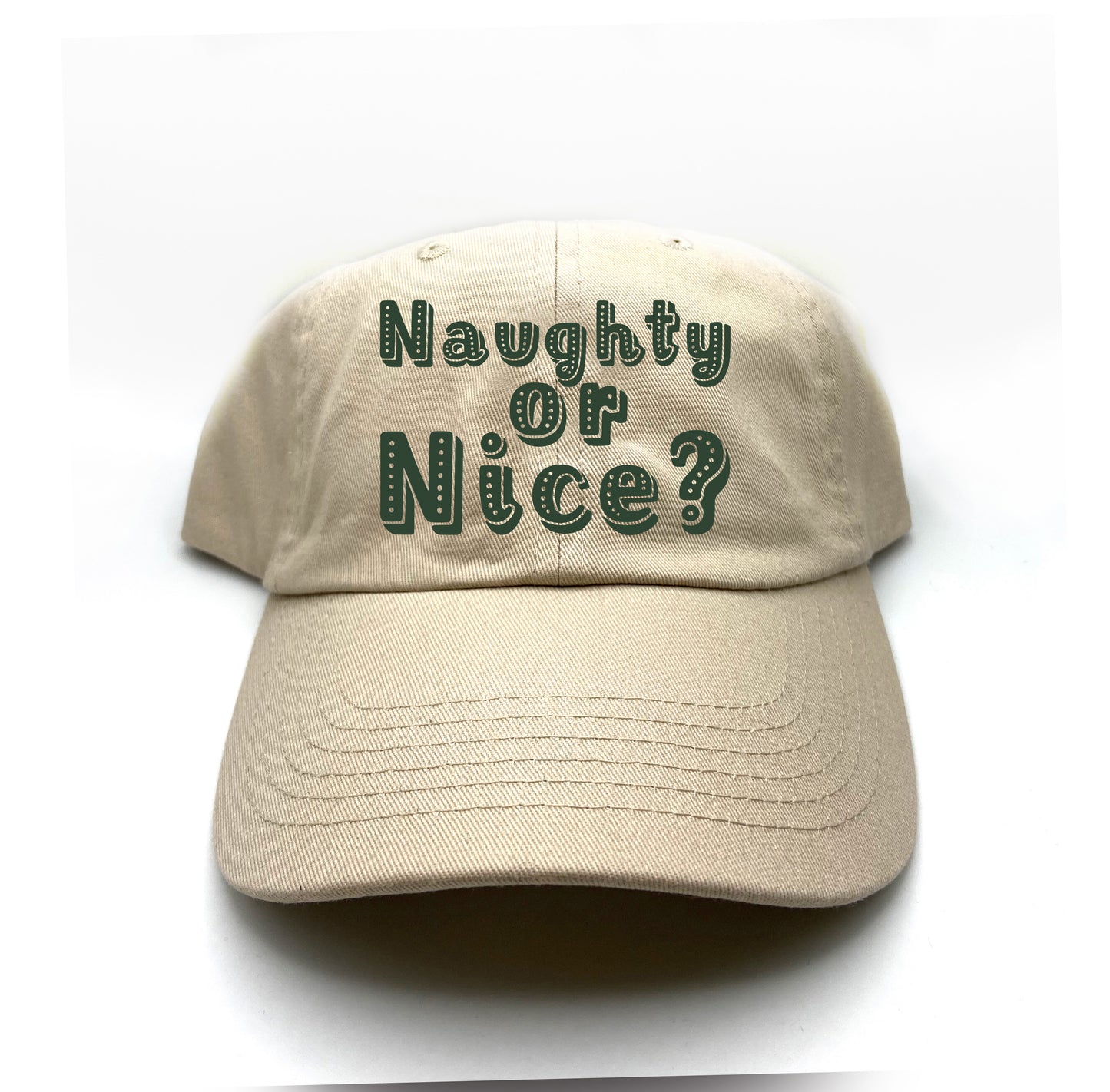 Naughty or Nice? Dark Green Dad Hat