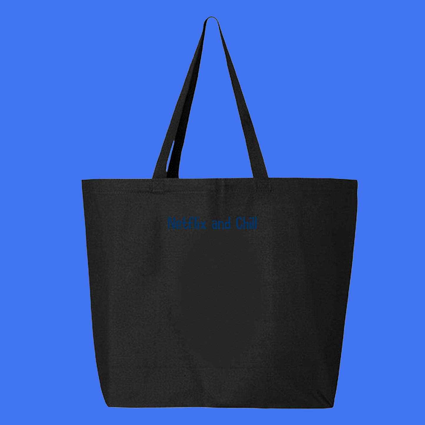 Netflix and Chill Blue Tote Bag