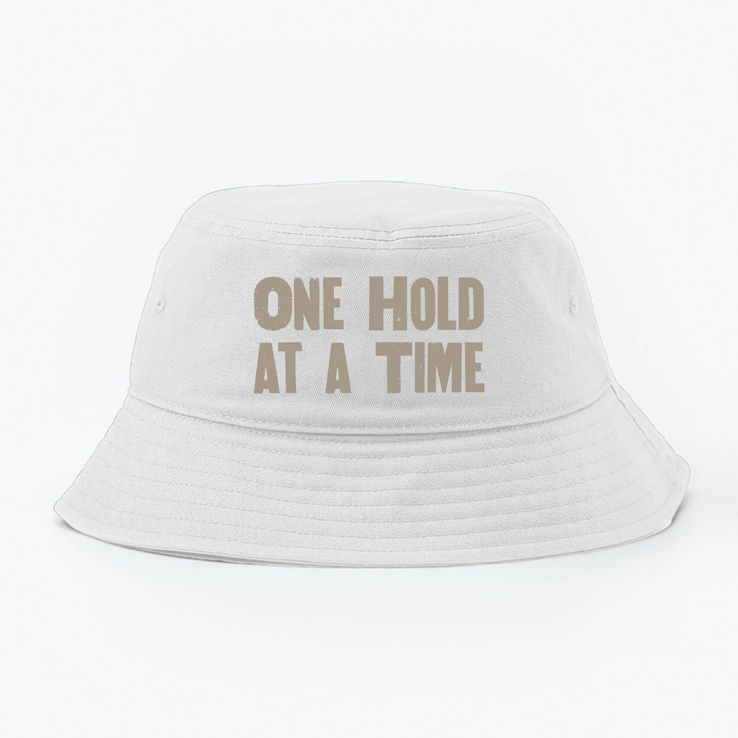 "One Hold at a Time" Grey Brown Bucket Hat