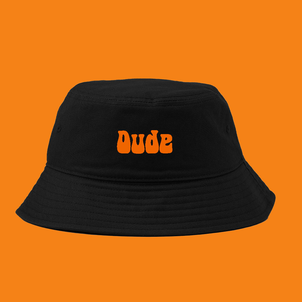 Dude Orange Bucket Hat