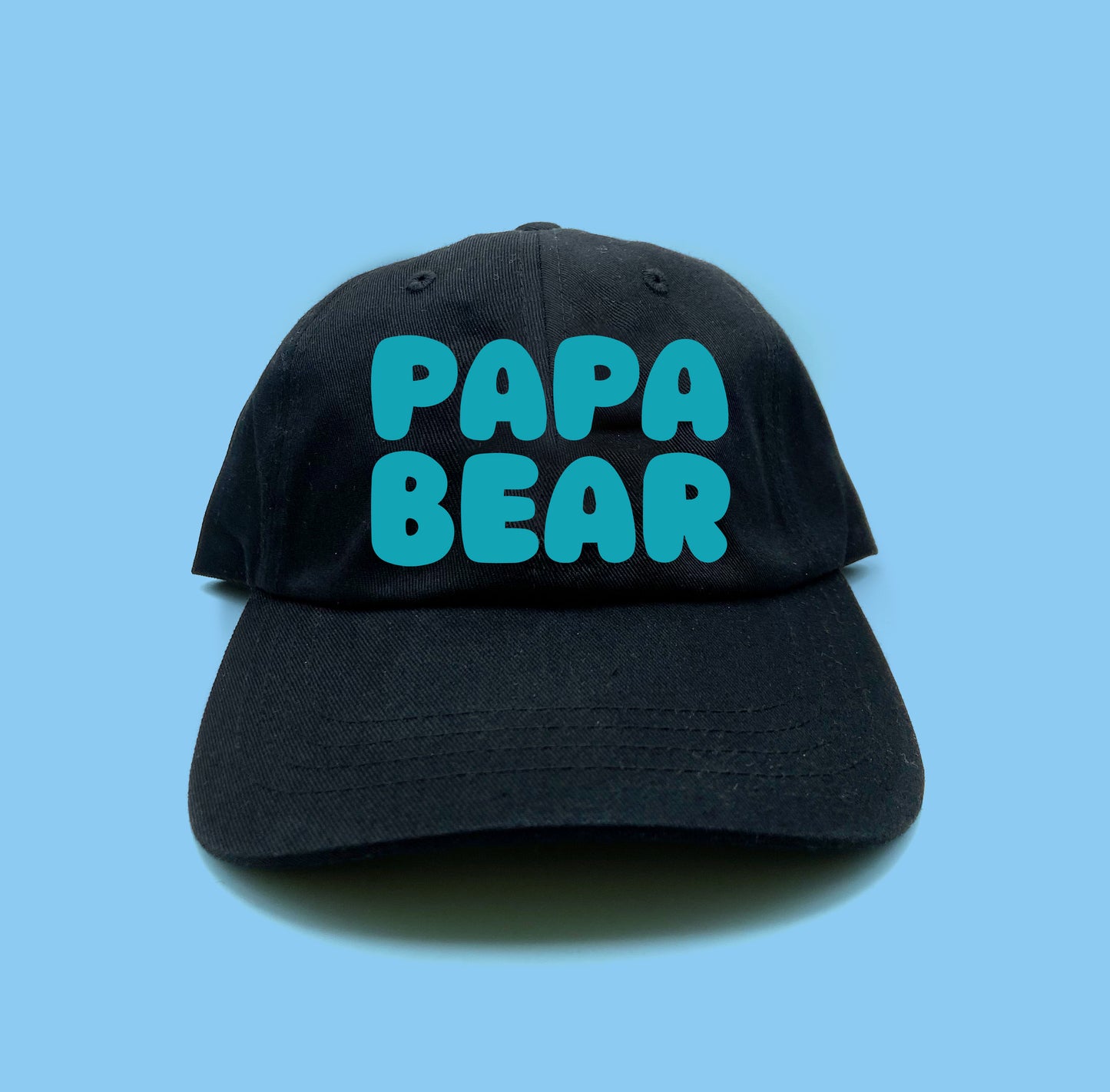 Papa Bear Blue Green Dad Hat