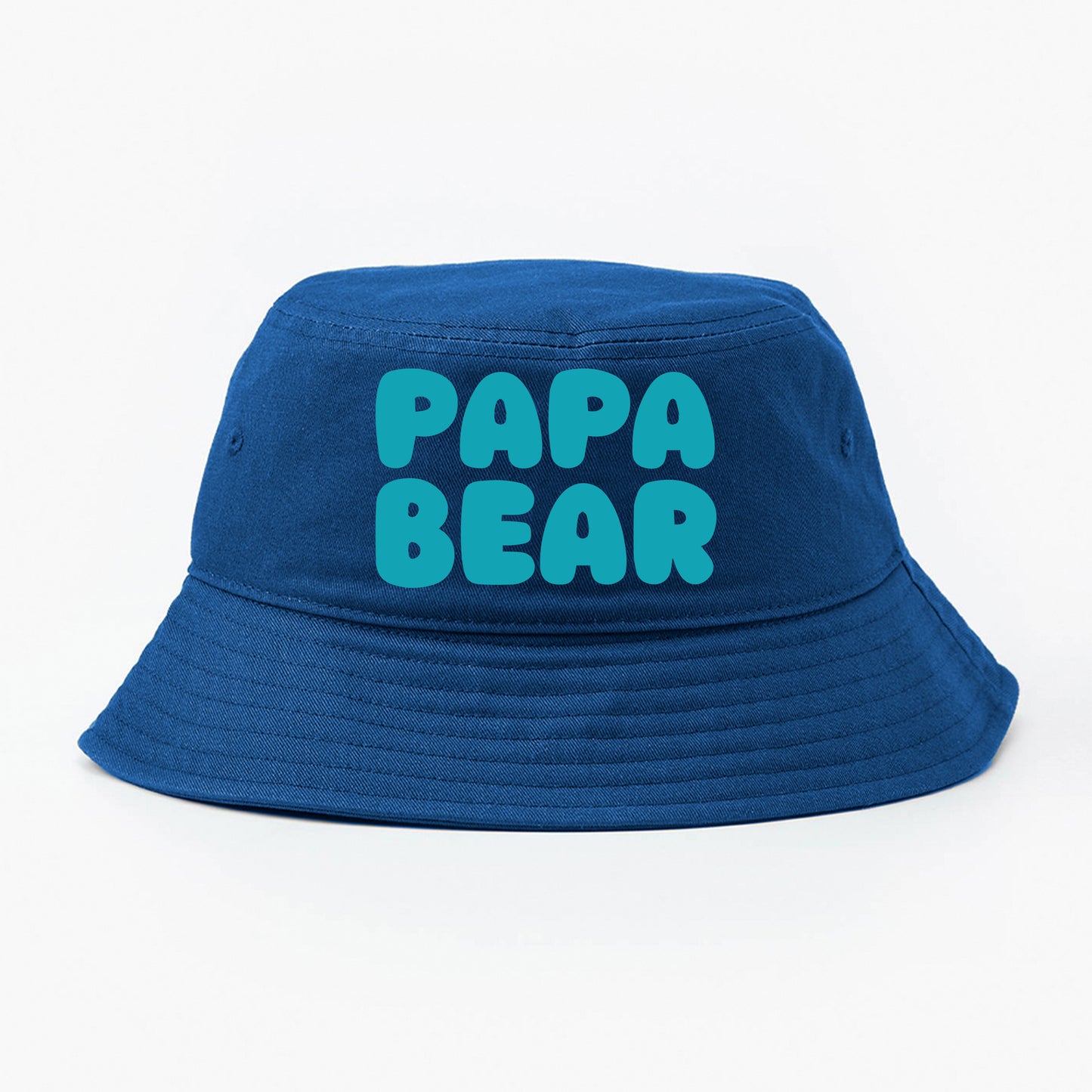 Papa Bear Blue Green Bucket Hat