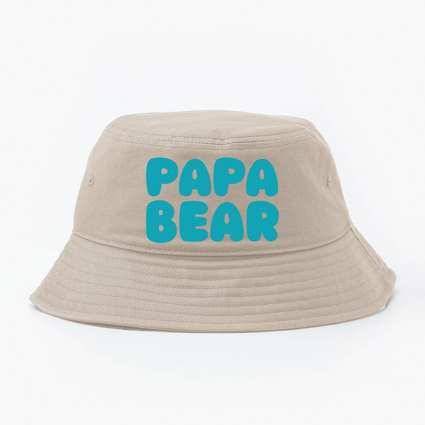Papa Bear Blue Green Bucket Hat