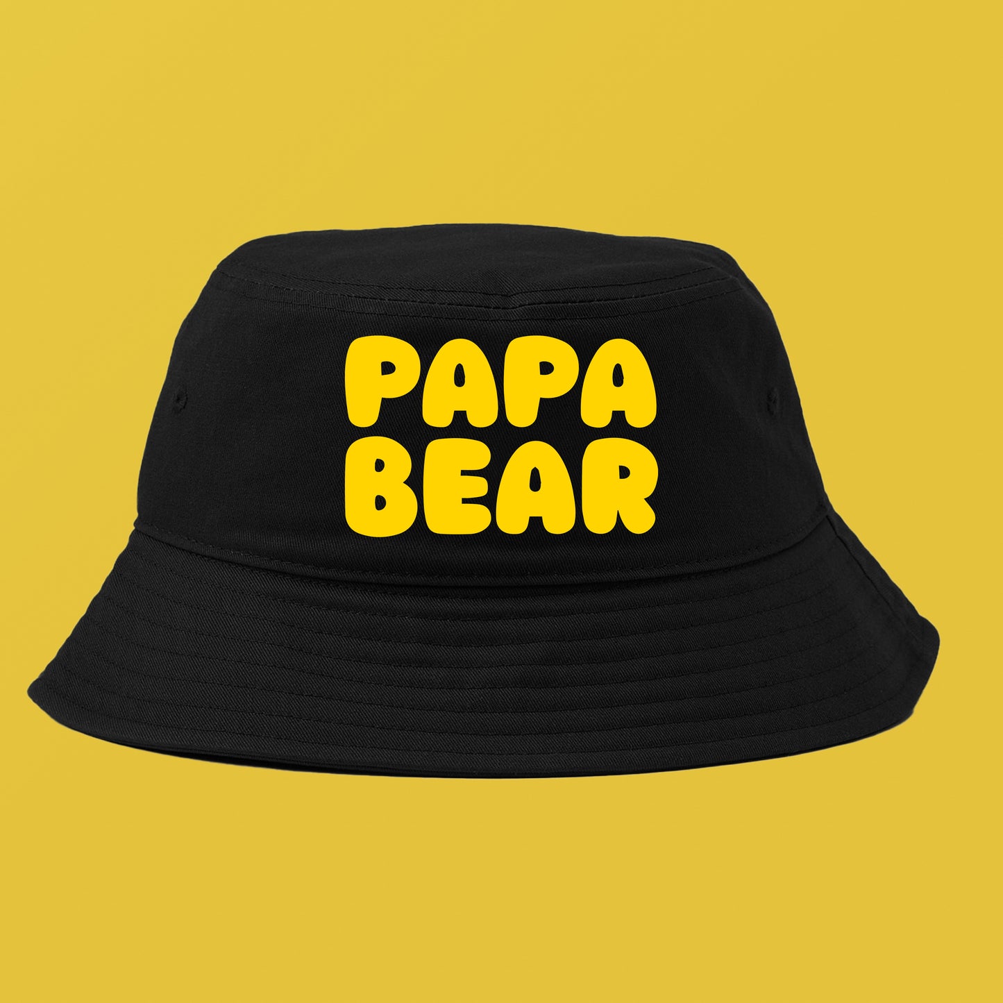 Papa Bear Yellow Bucket Hat