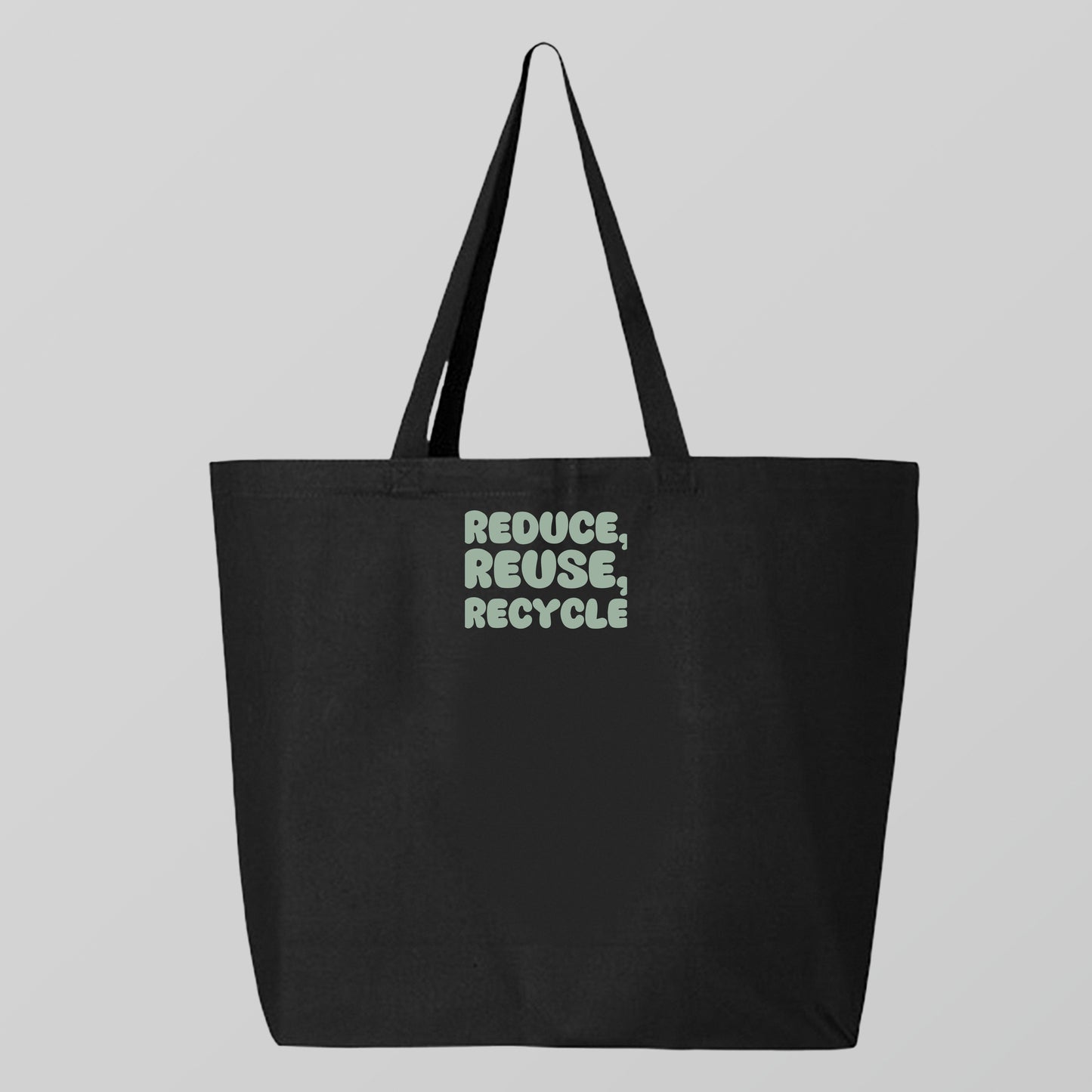 "Reduce, Reuse, Recycle" Gray Green Tote Bag
