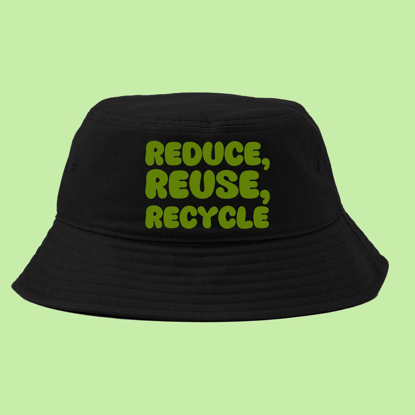 "Reduce, Reuse, Recycle" Green Bucket Hat