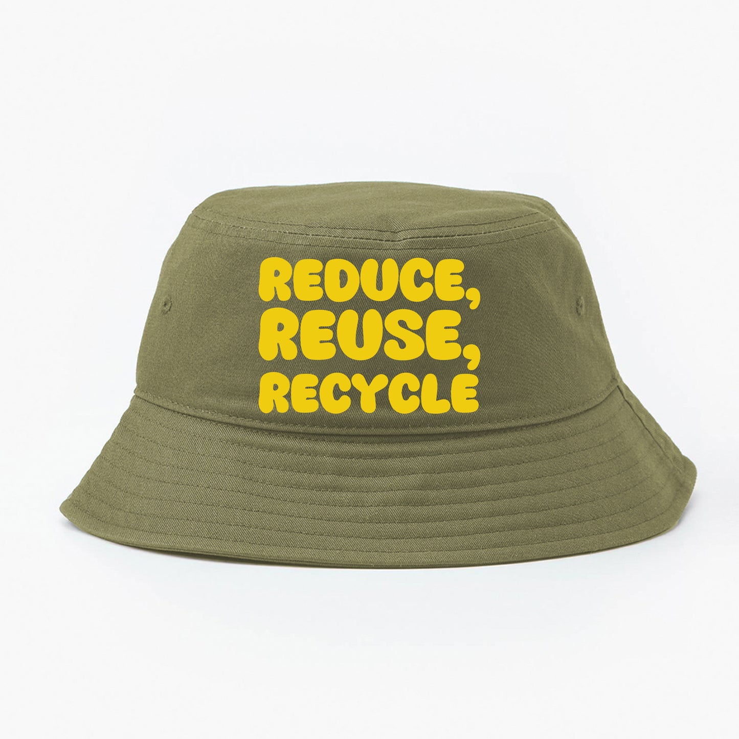 "Reduce, Reuse, Recycle" Yellow Bucket Hat