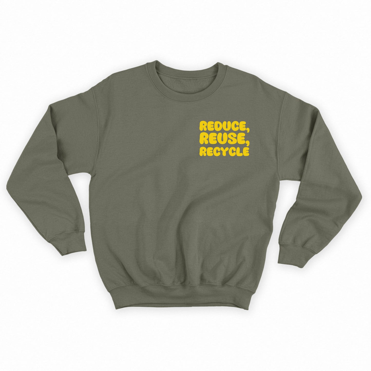 "Reduce, Reuse, Recycle" Yellow Sweatshirt