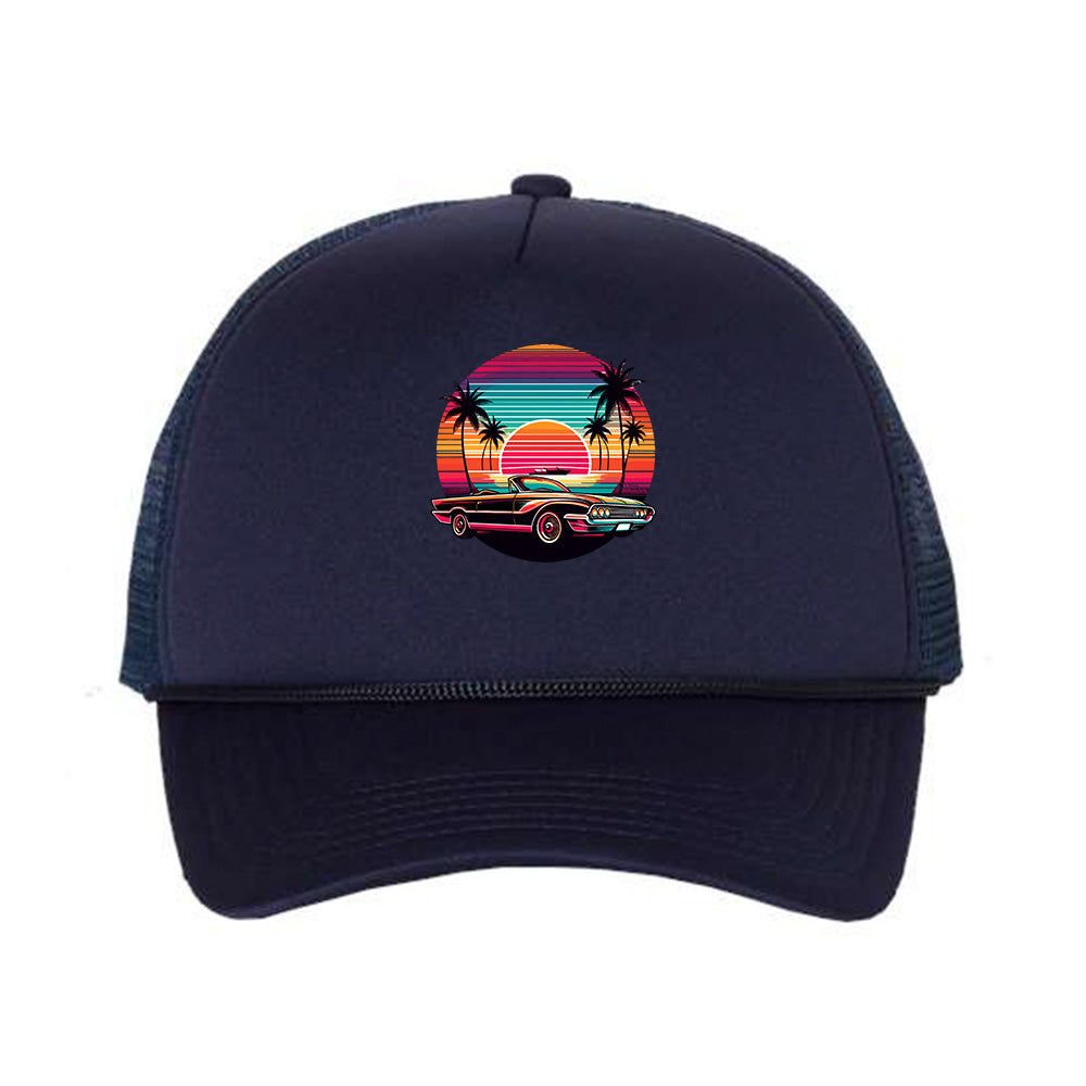 Retro Colorful Sunset Foam Trucker Hat