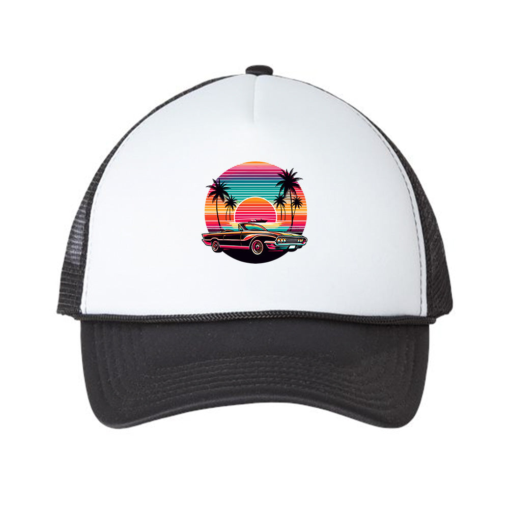 Retro Colorful Sunset Foam Trucker Hat