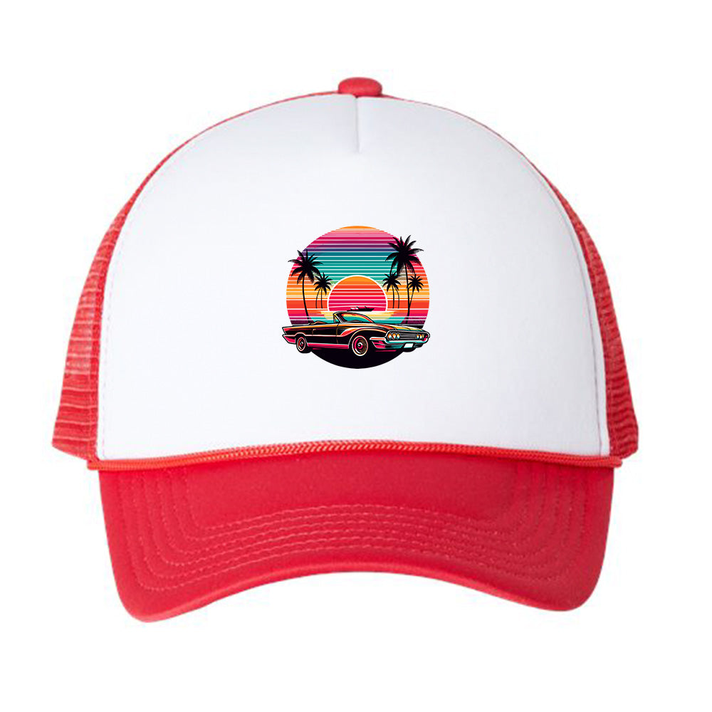Retro Colorful Sunset Foam Trucker Hat