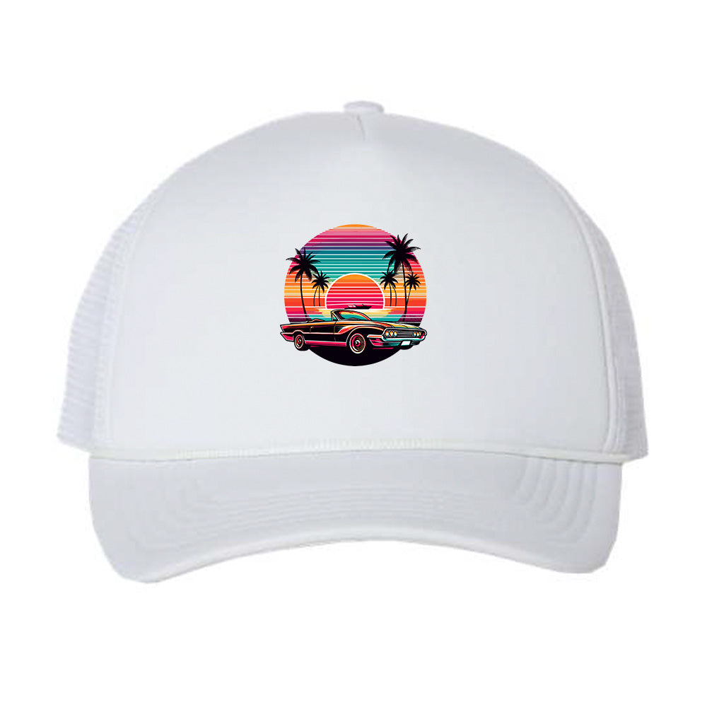 Retro Colorful Sunset Foam Trucker Hat