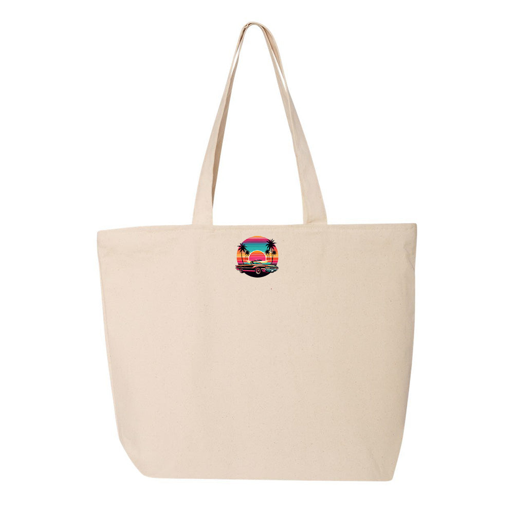 Retro Colorful Sunset Tote Bag