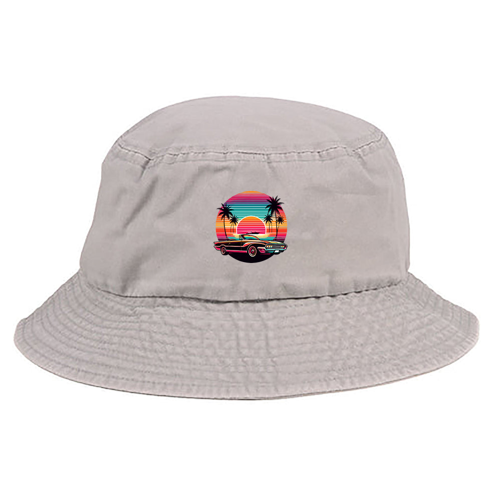Retro Colorful Sunset Bucket Hat