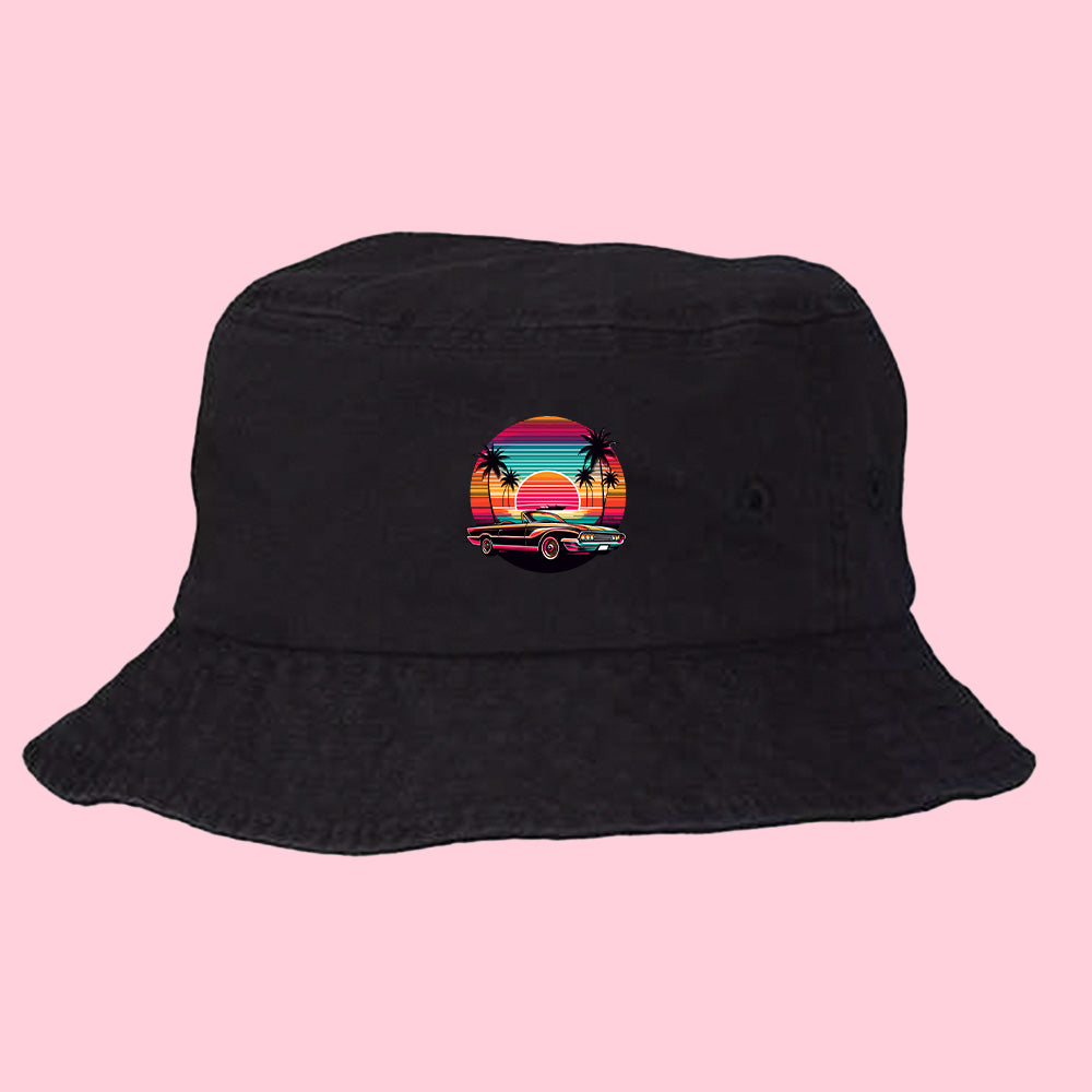 Retro Colorful Sunset Bucket Hat