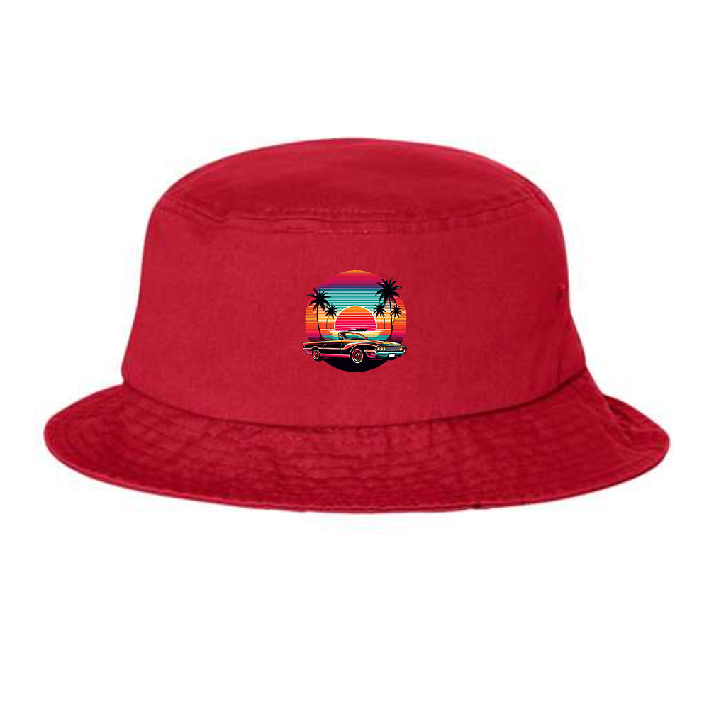 Retro Colorful Sunset Bucket Hat