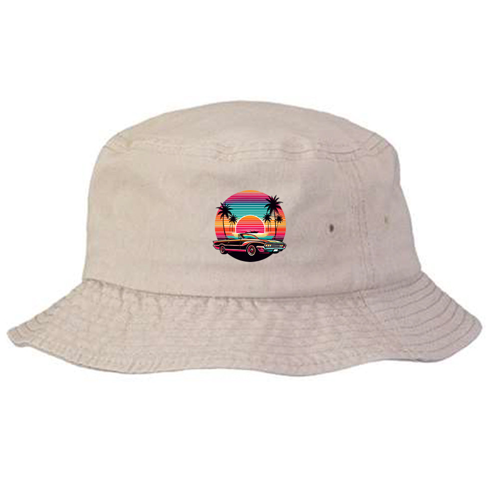 Retro Colorful Sunset Bucket Hat