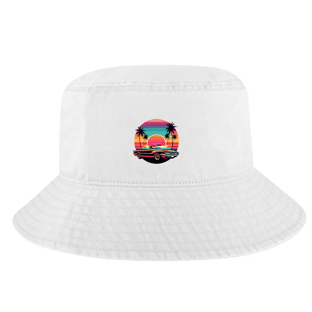 Retro Colorful Sunset Bucket Hat