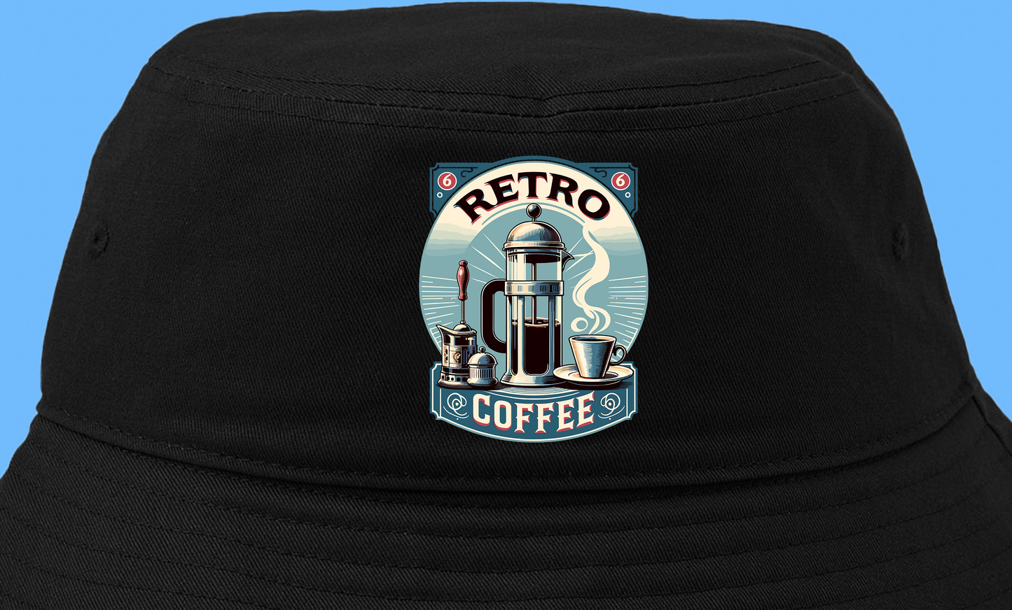 Retro Coffee Ad Bucket Hat
