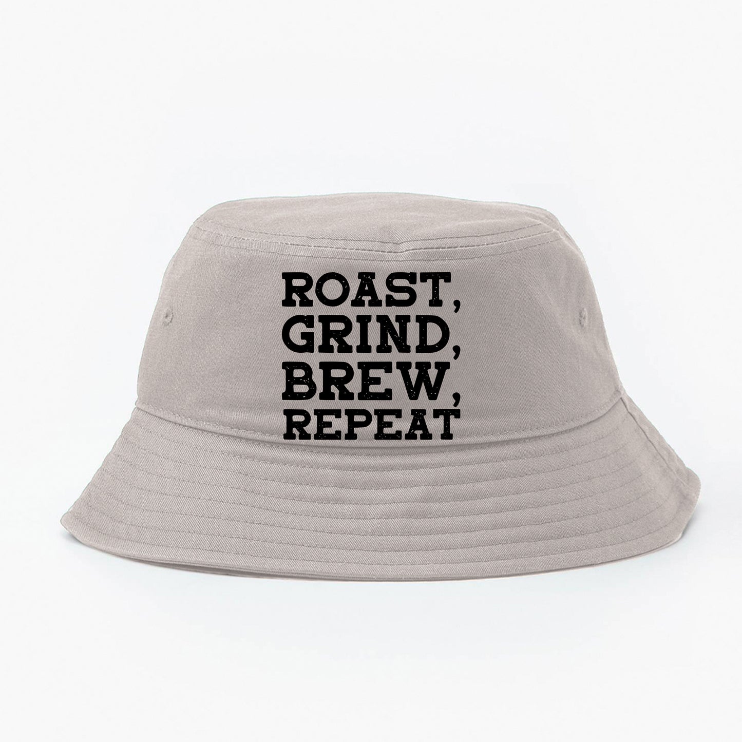 Roast, Grind, Brew, Repeat Black Bucket Hat