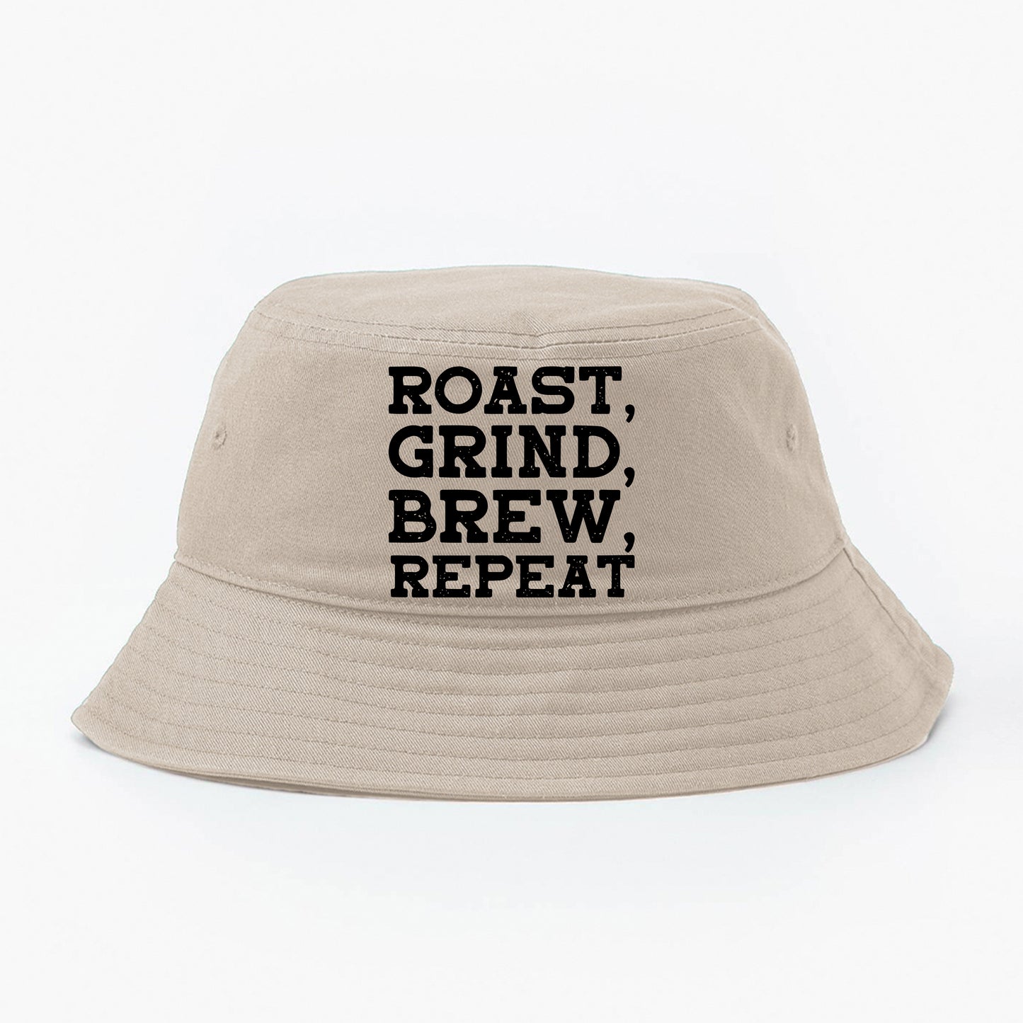 Roast, Grind, Brew, Repeat Black Bucket Hat