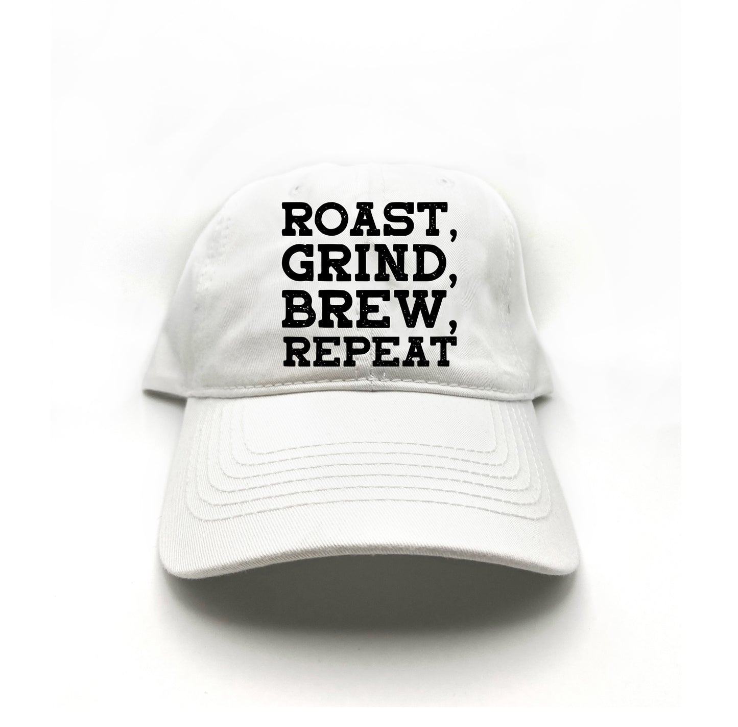 Roast, Grind, Brew, Repeat Black Dad Hat
