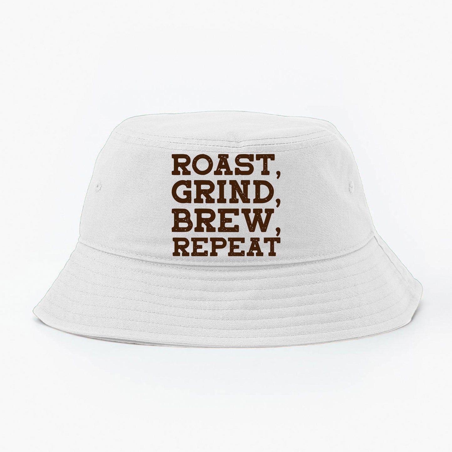 Roast, Grind, Brew, Repeat Dark Brown Bucket Hat