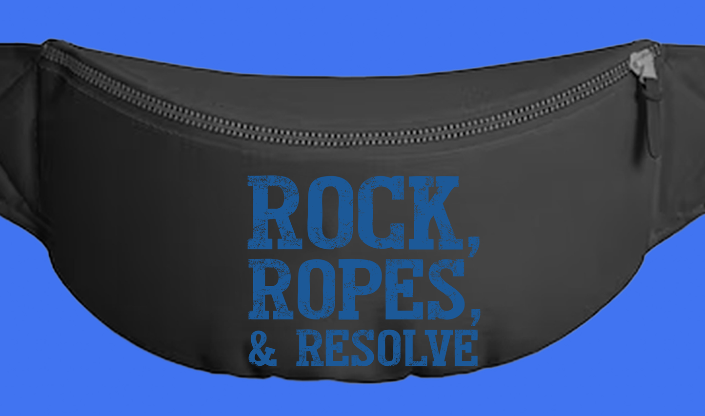 "Rock, Ropes, & Resolve" Dark Blue Fanny Pack