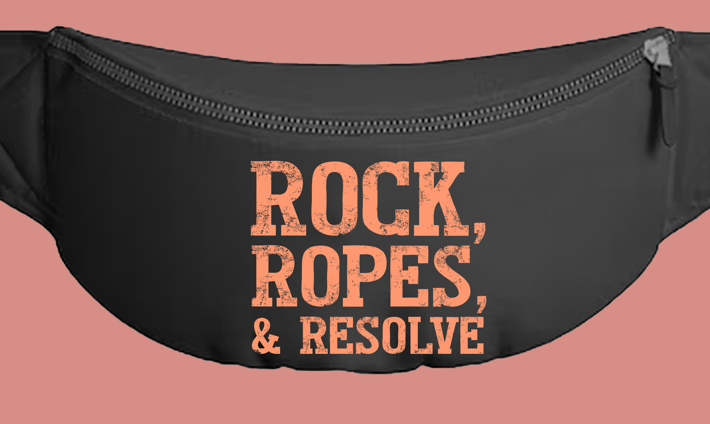 "Rock, Ropes, & Resolve" Peach Fanny Pack