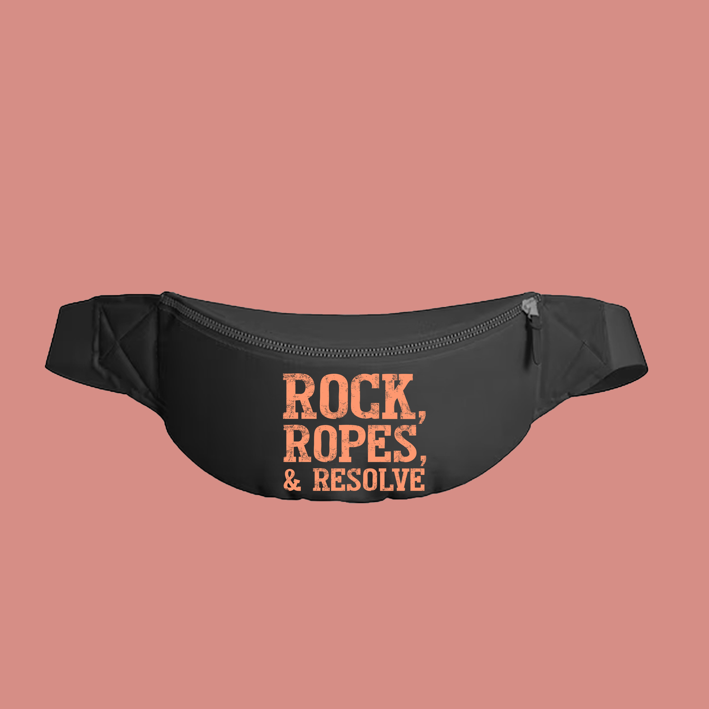 "Rock, Ropes, & Resolve" Peach Fanny Pack