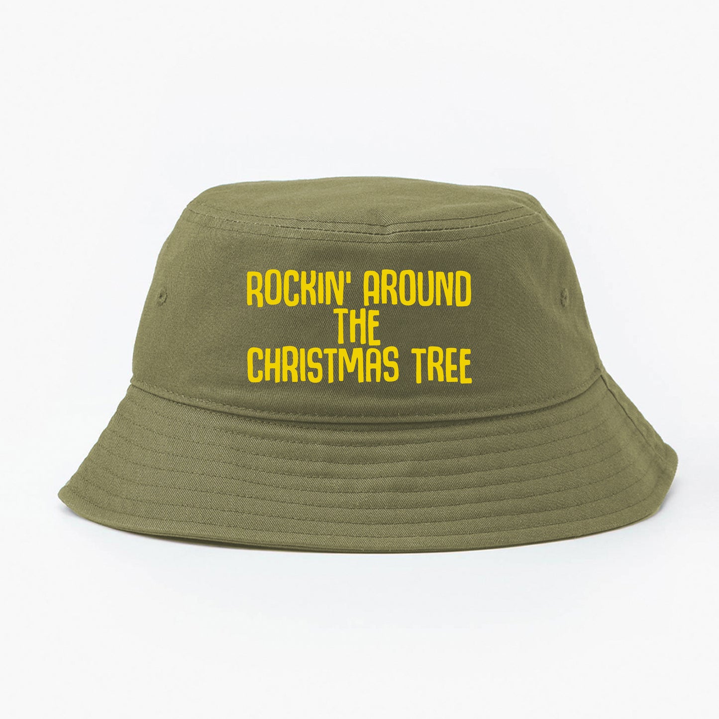 Rockin' Around the Christmas Tree Yellow Bucket Hat