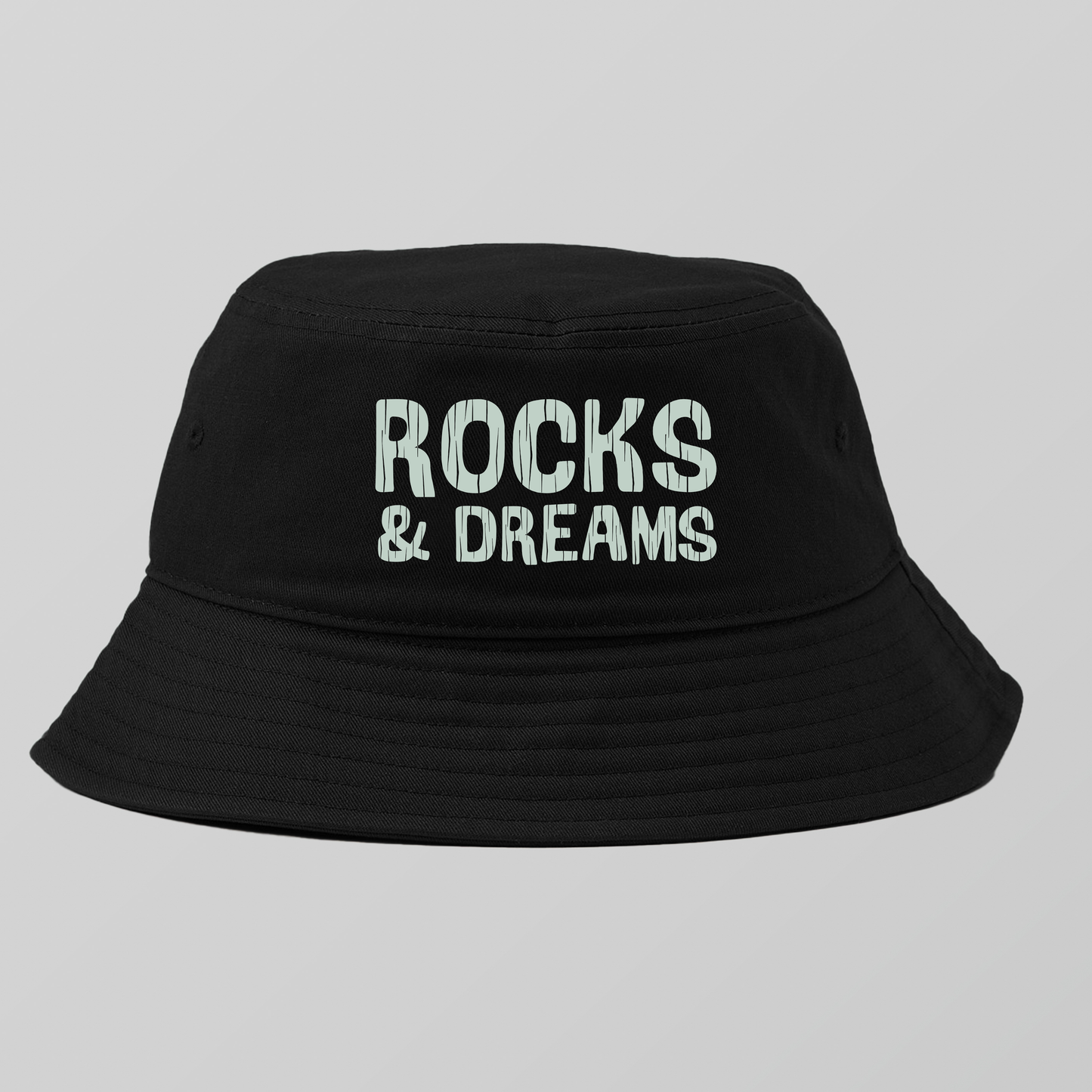 "Rocks & Dreams" Grey Green Bucket Hat
