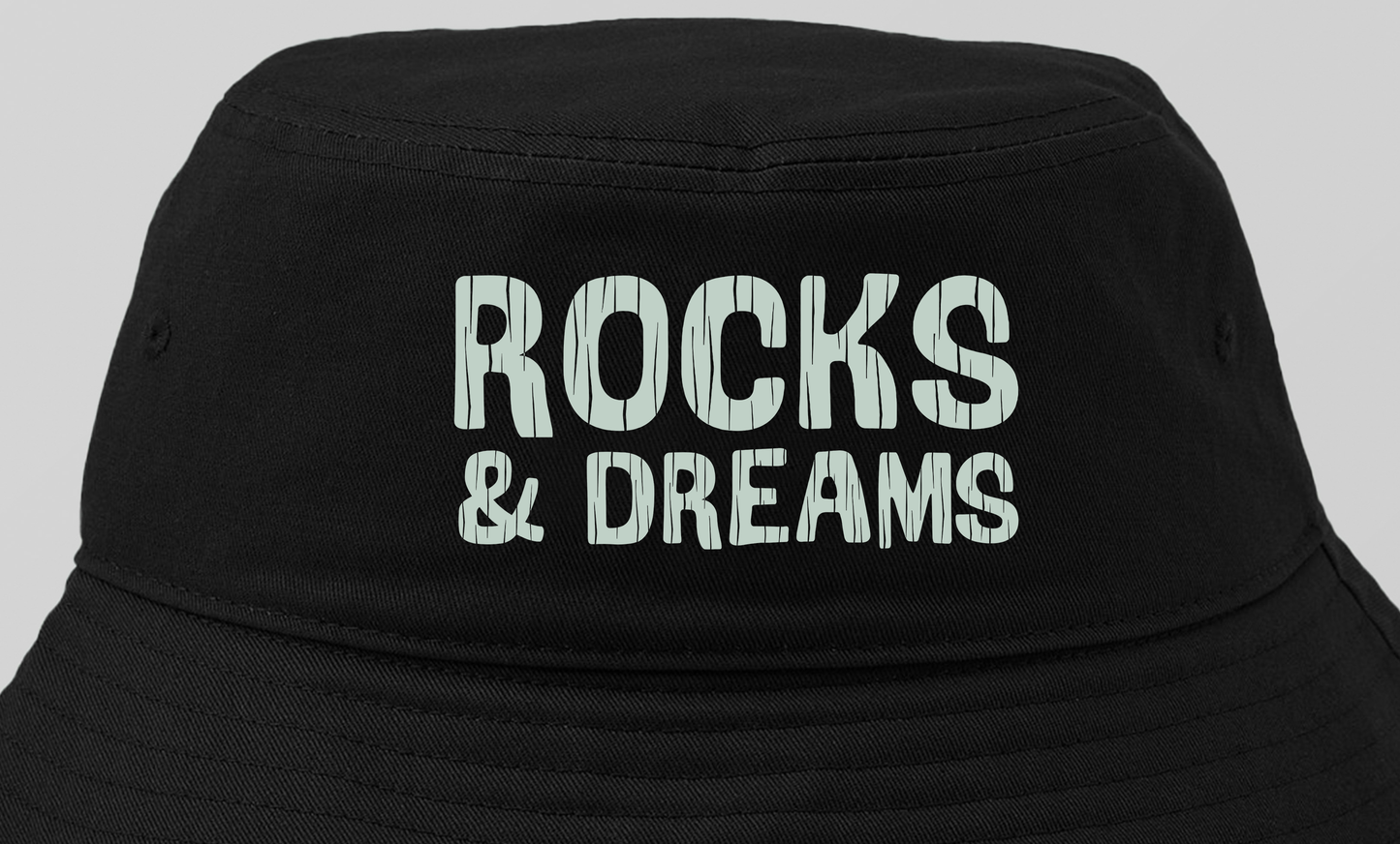 "Rocks & Dreams" Grey Green Bucket Hat