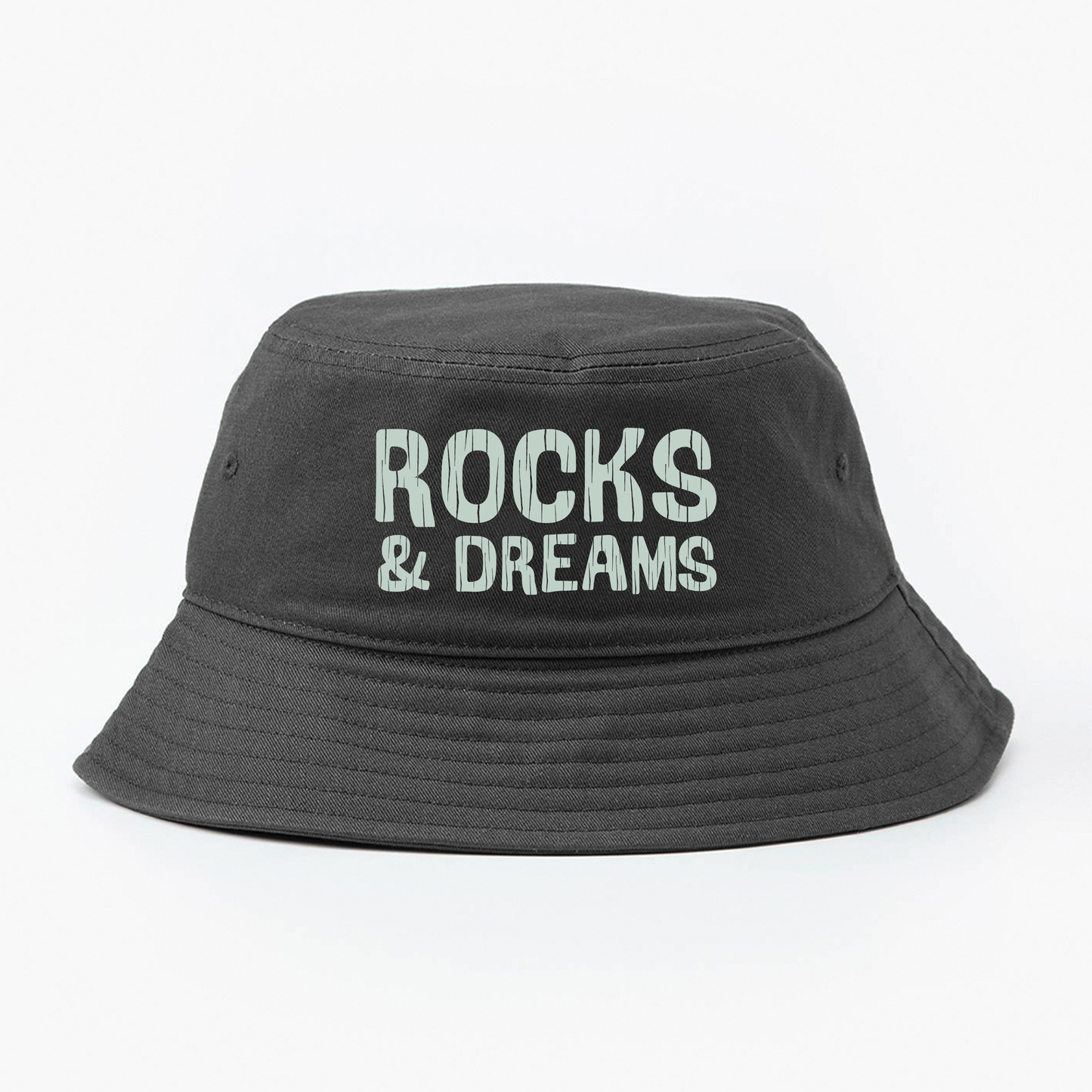 "Rocks & Dreams" Grey Green Bucket Hat