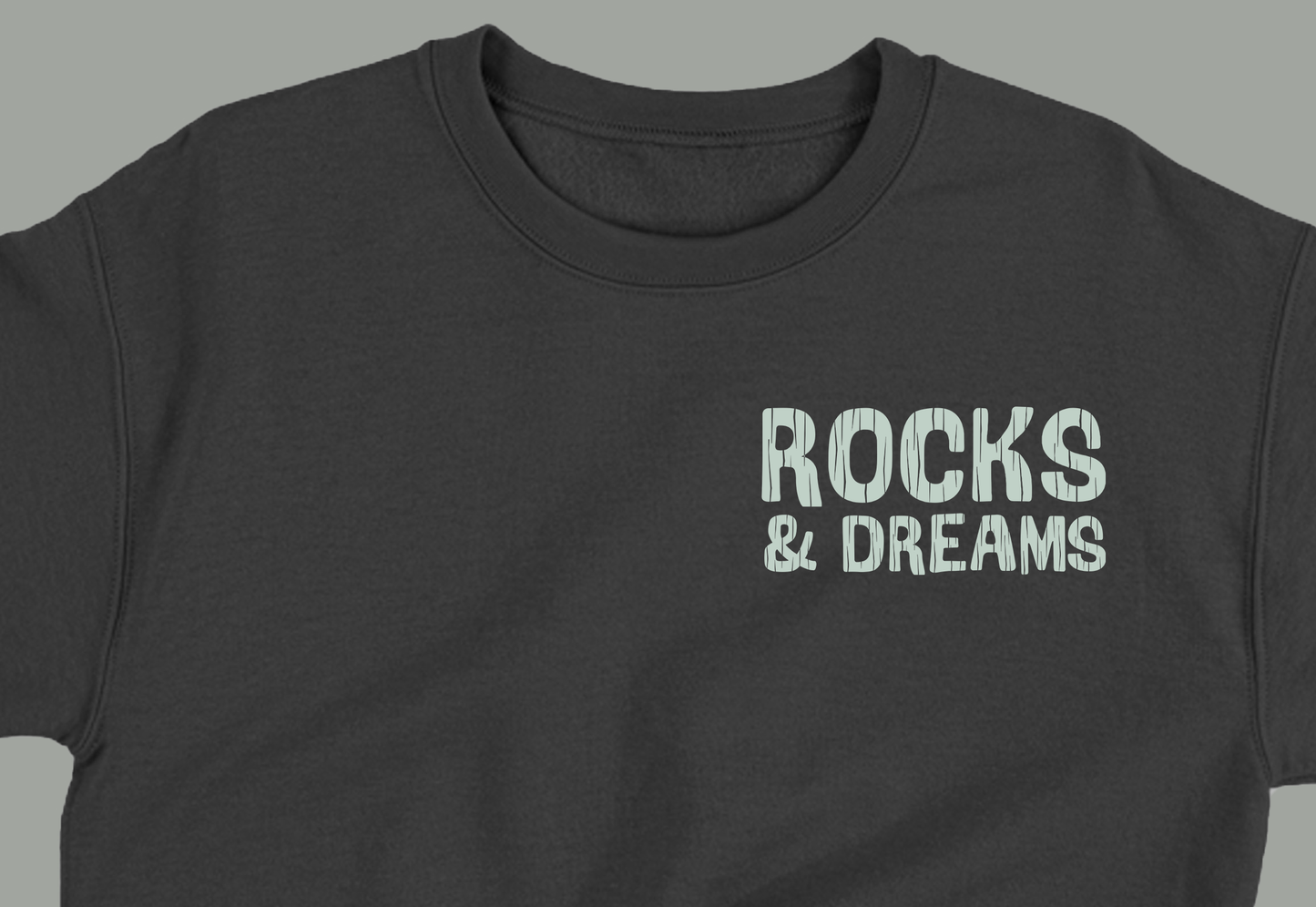 "Rocks & Dreams" Grey Green Sweatshirt