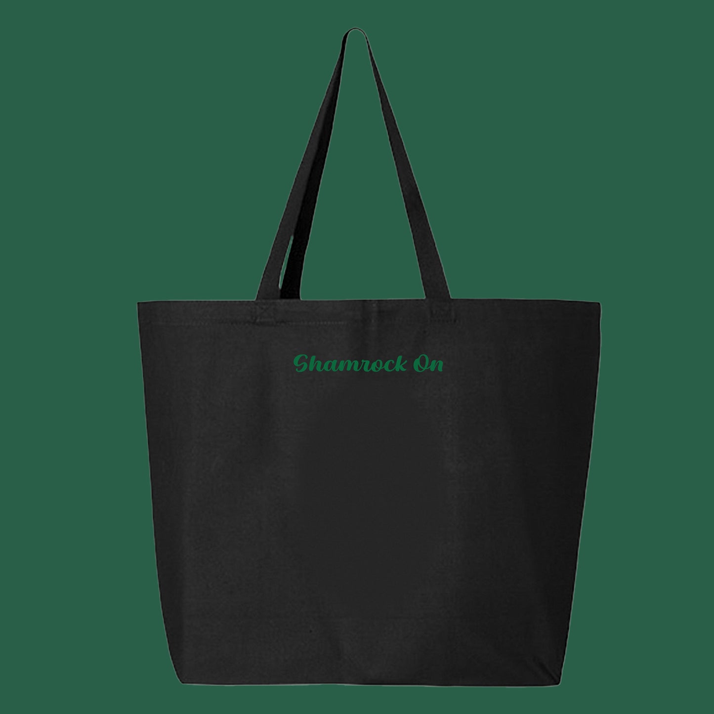 Shamrock On Dark Green Tote Bag