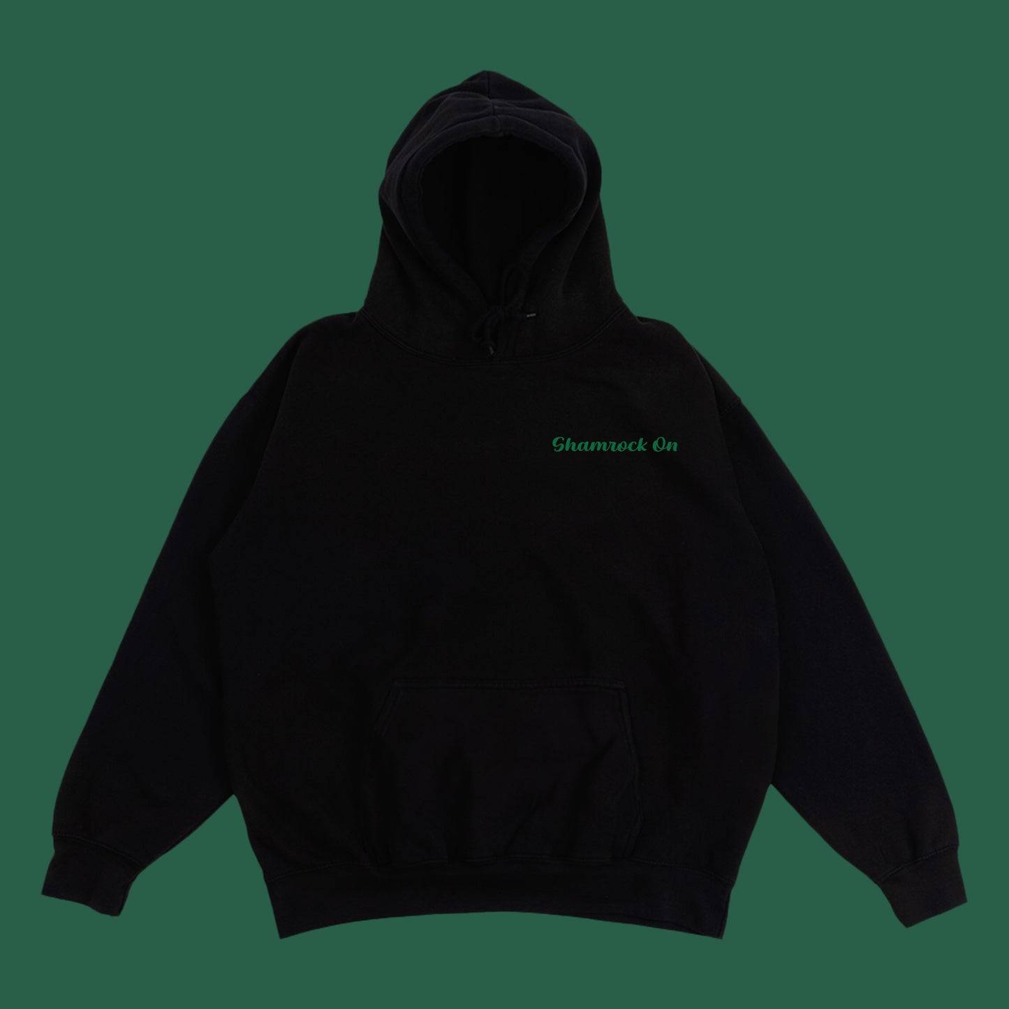 Shamrock On Dark Green Hoodie